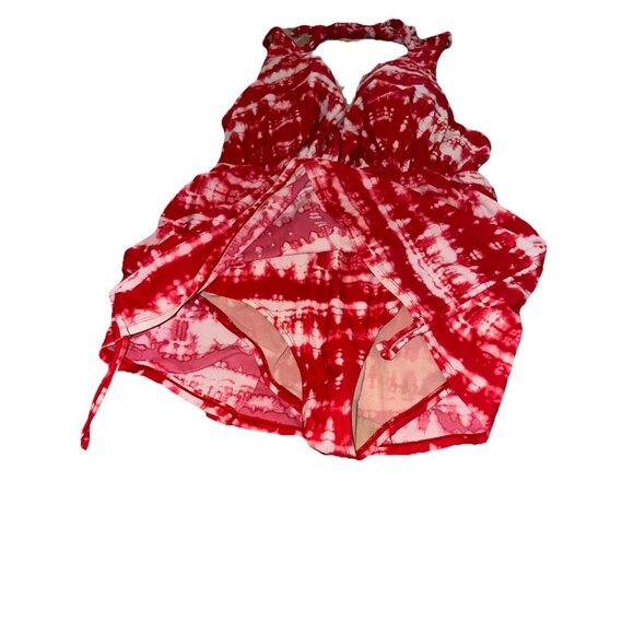 SWIM by Cacquie Red Tie Dye Swim Dress Size 40c - Picture 3 of 5